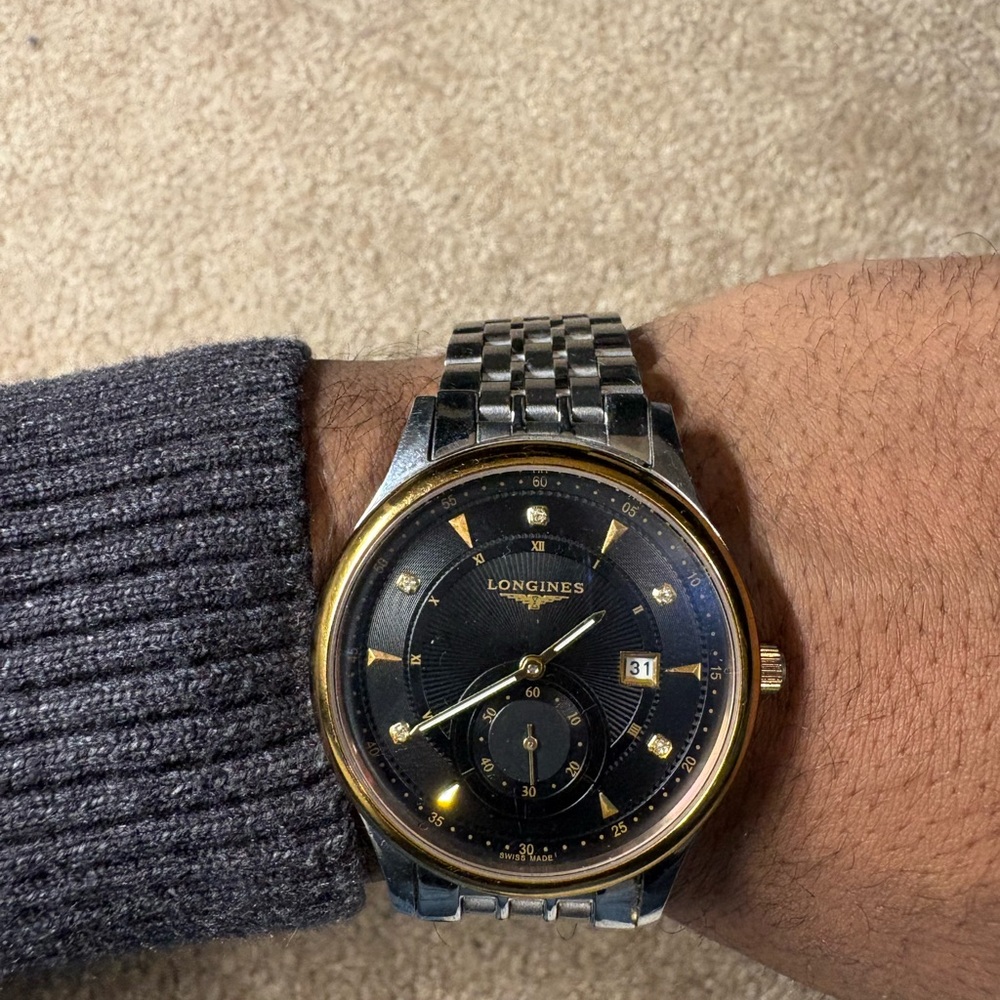 Longines Men's Black and Gold Watch - Picture 6 of 6